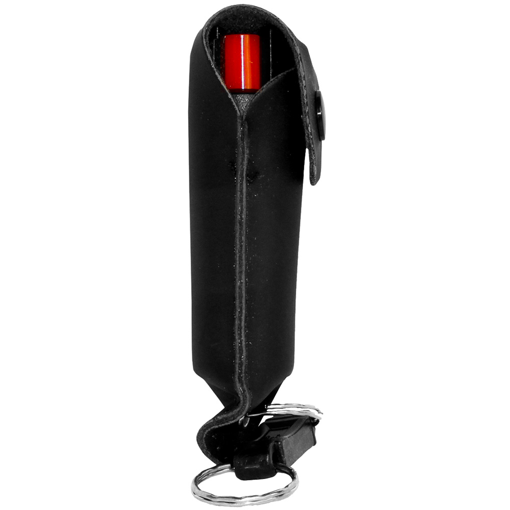 Wildfire 1.4% MC 1/2 oz pepper spray leatherette holster and quick release keychain black view 6